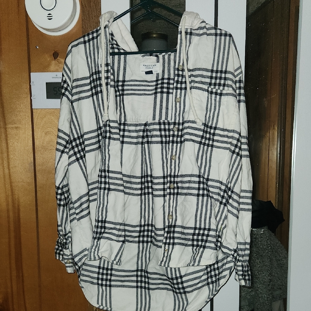 Black and White Plaid Hoodie